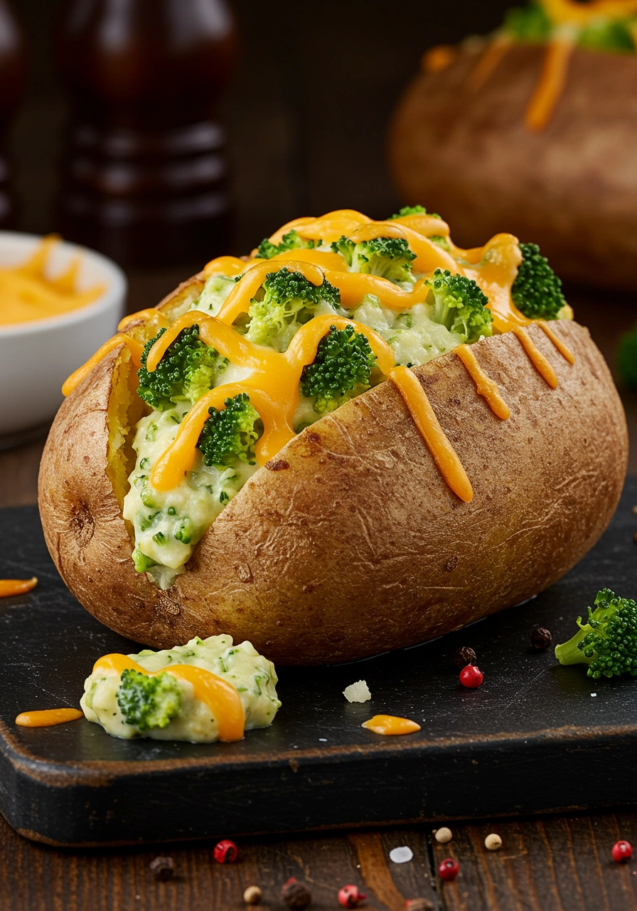 Cheesy Broccoli Baked Potatoes - secondary view